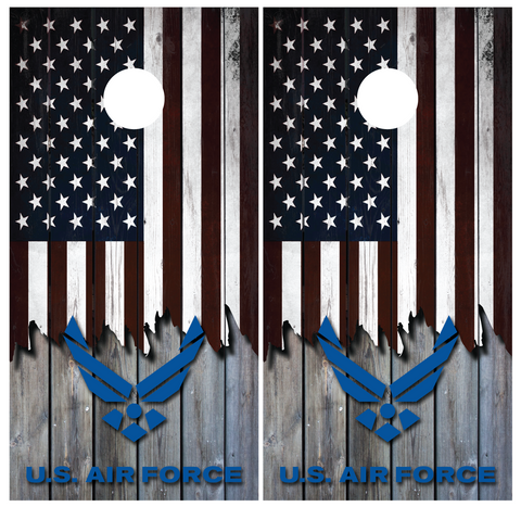 US Air Force American Flag Cornhole Board Wraps