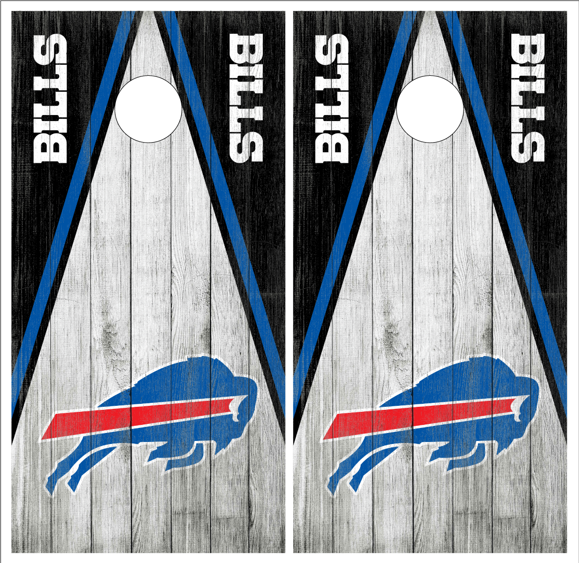 Buffalo Bills 2' x 4' Triangle Weathered Regulation Cornhole Board Set