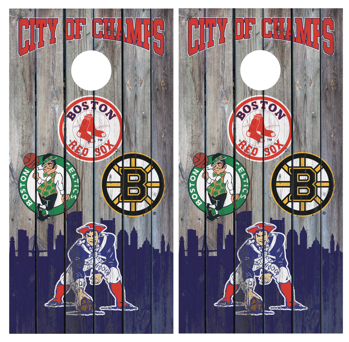 New England Patriots Version 2 Cornhole Wraps - Set of 2