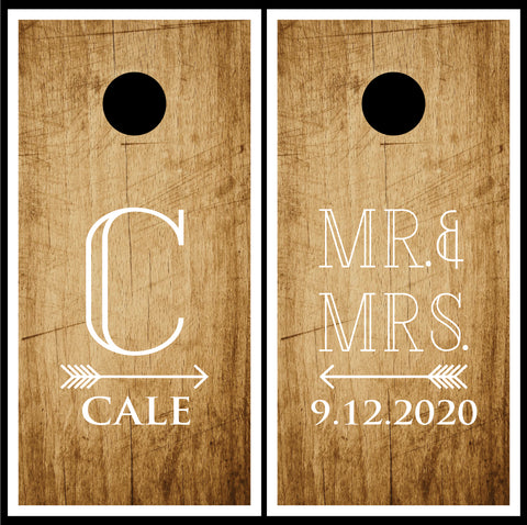 Wedding Set Personalized Cornhole Board Wraps