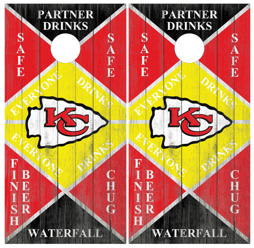 Kansas City Chiefs Cornhole Board Decal Wrap Wraps