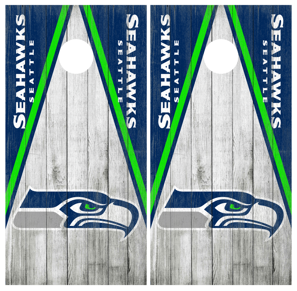 Seattle Seahawks Version 3 Cornhole Wraps - Set of 2 - Custom