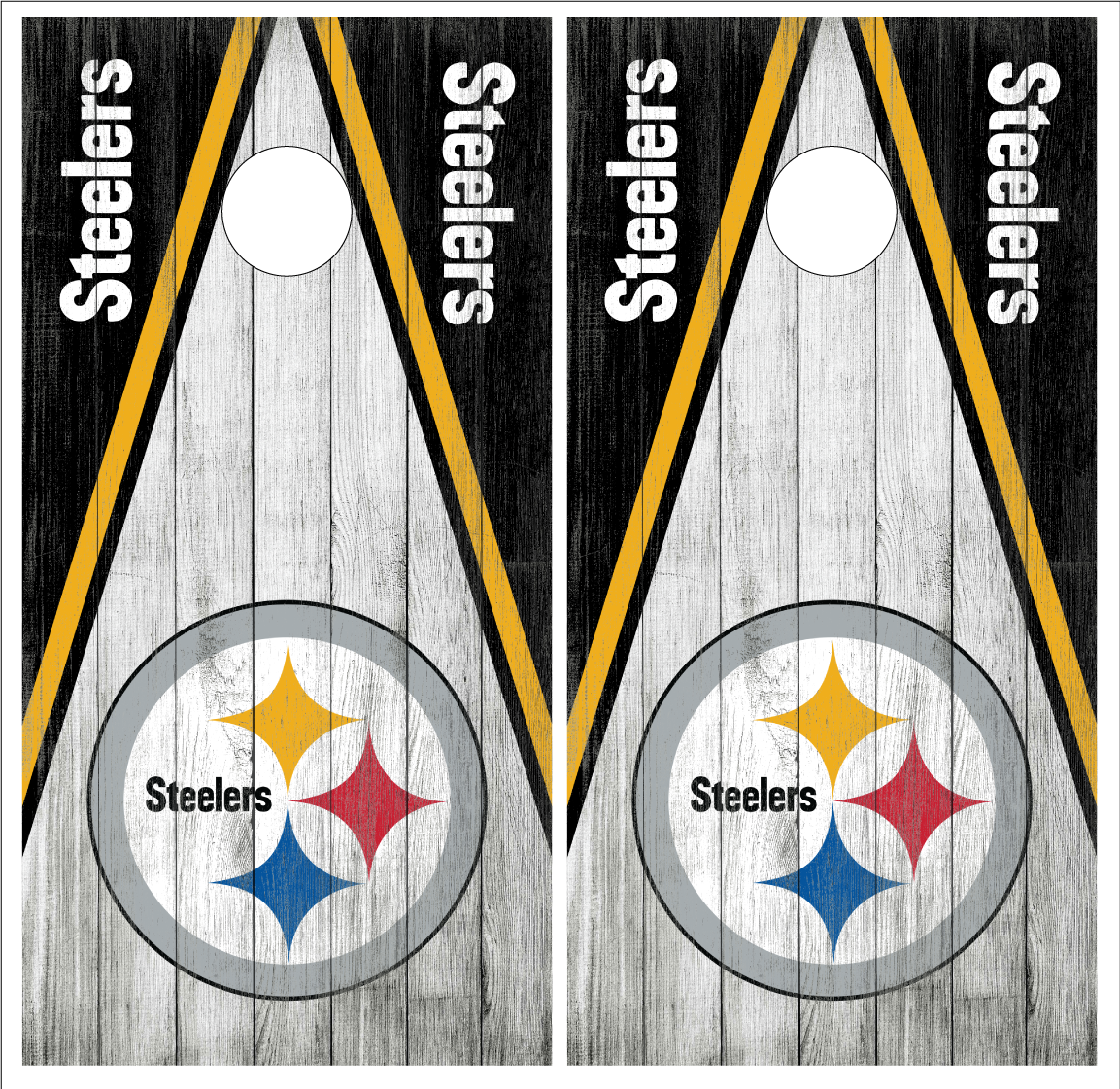 Pittsburgh Steelers Version 2 Cornhole Wraps - Set of 2