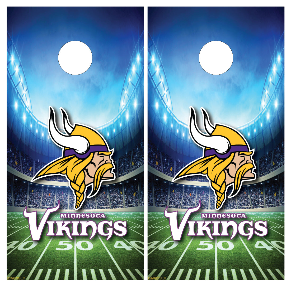 Minnesota Vikings Jersey Cornhole Wraps - Set of 2 - Custom Cornhole, LLC