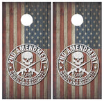 2nd Amendment Flag Cornhole Board Wraps