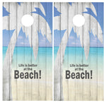 Beach Life Cornhole Board Wraps