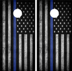 Thin Blue Line Police Cornhole Board Wraps