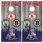 Boston Teams Patriots Bruins Red Sox Celtics Cornhole Board Wraps