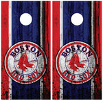 Boston Red Sox Splatter Cornhole Board Wraps