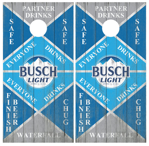 Busch Light Drinking Game Cornhole Board Wraps