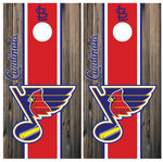 St Louis Cardinals Blues Cornhole Board Wraps