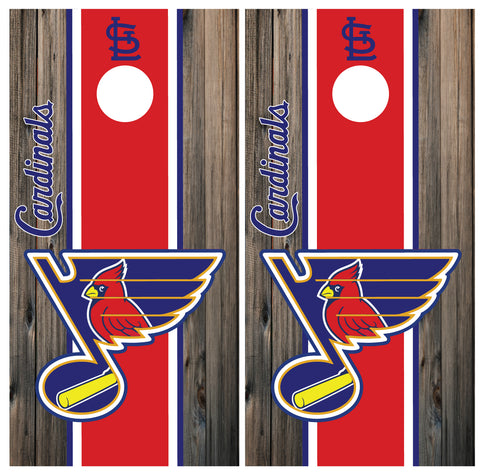 St Louis Cardinals Blues Cornhole Board Wraps