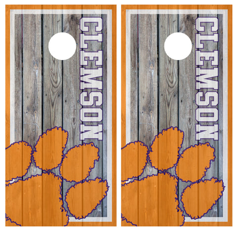 Clemson Tigers Cornhole Board Wraps