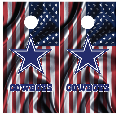 Dallas Cowboys Flag Cornhole Board Wraps