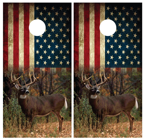 Deer Hunting Buck Whitetail Cornhole Board Wraps