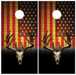 Deer Antler Flag Cornhole Board Wraps