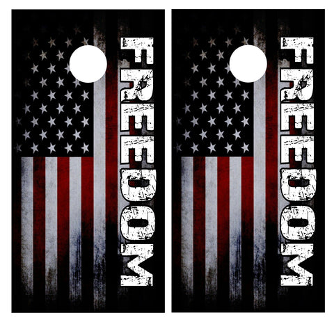 American Flag Freedom USA Cornhole Board Wraps