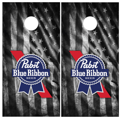 Pabst Blue Ribbon Cornhole Board Wraps